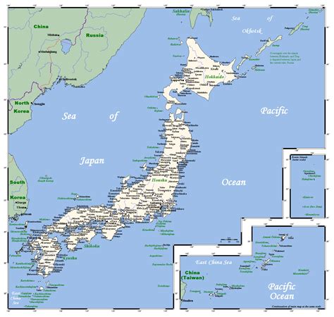 japan map with cities